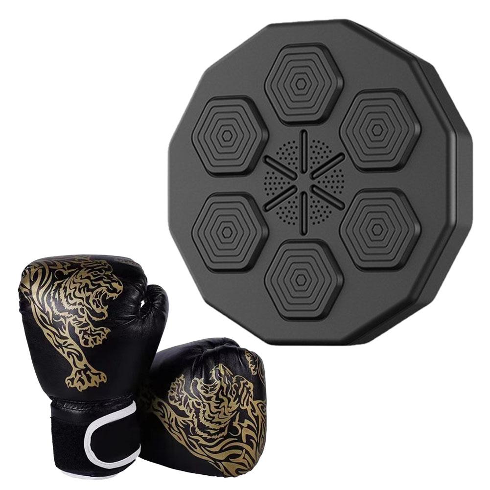 Настенное оборудование для тренировок по боксу, перезаряжаемая батарея 2500 мАч, мишень для боксерских реакций для тренировок по боксу/ловкости Black Patterned S